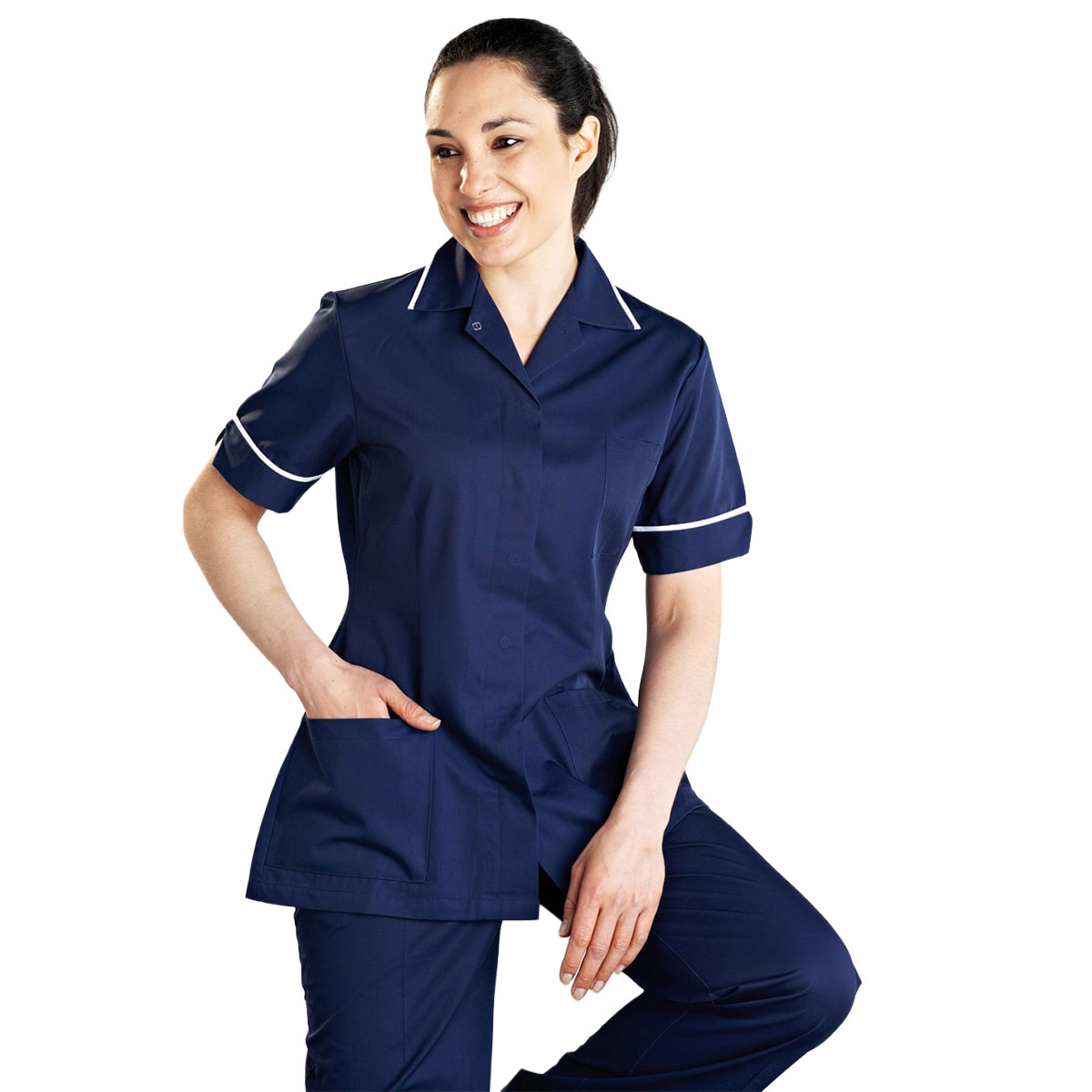 Female Nurses Stud Fasten Tunic