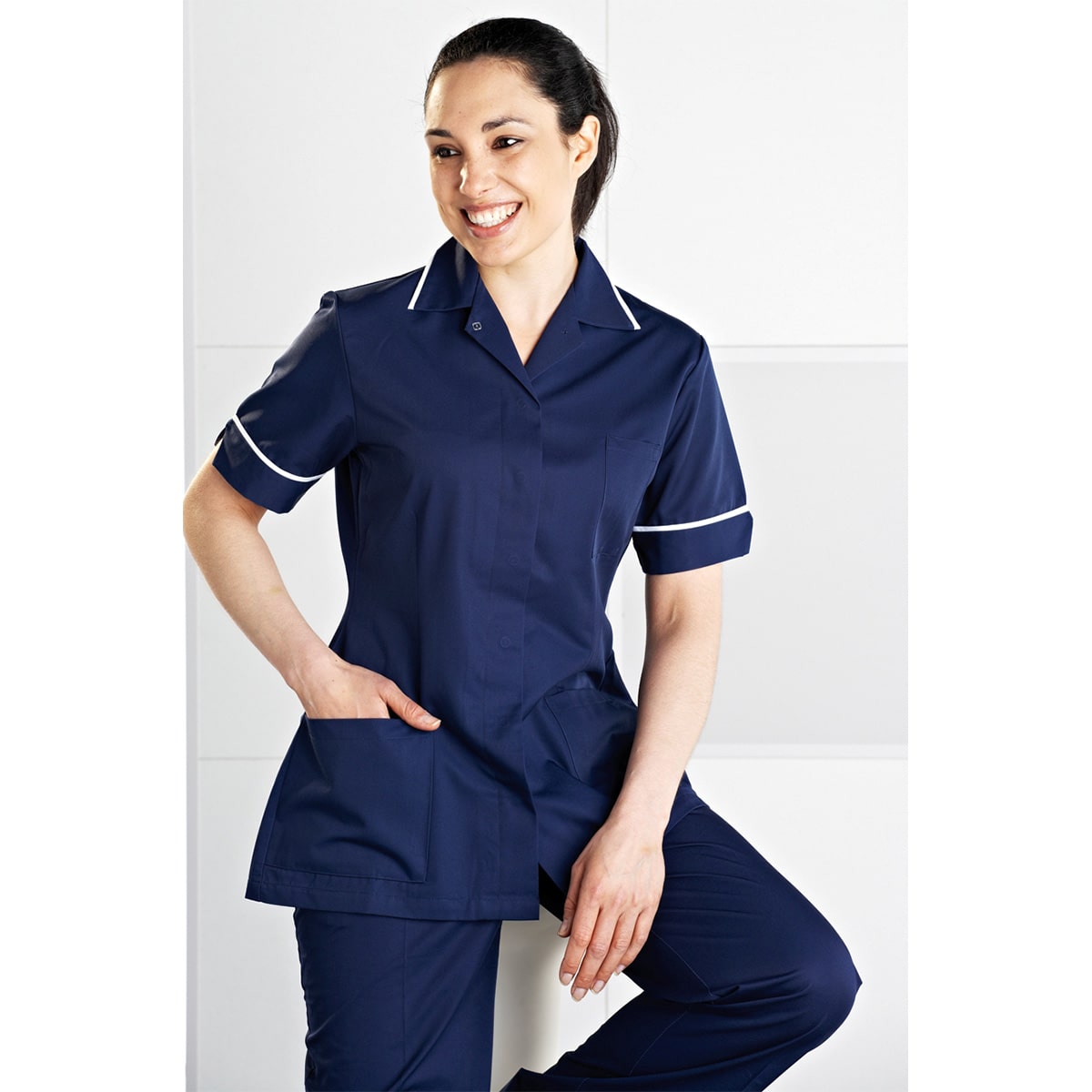 Female Nurses Stud Fasten Tunic