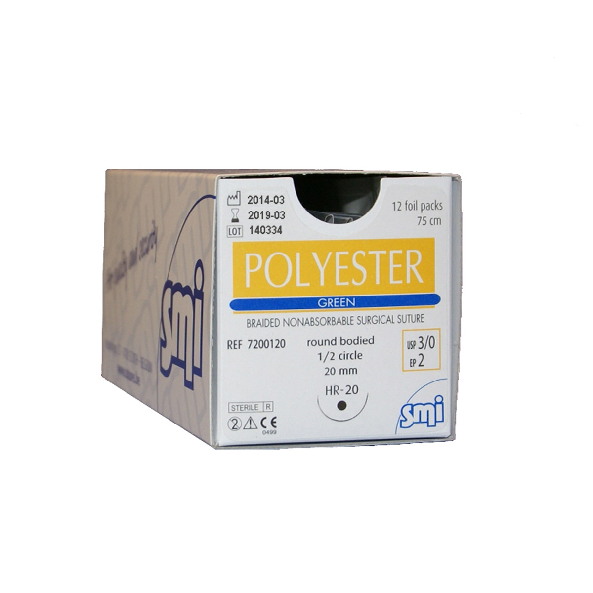 Polyester Green Suture Foil Packs