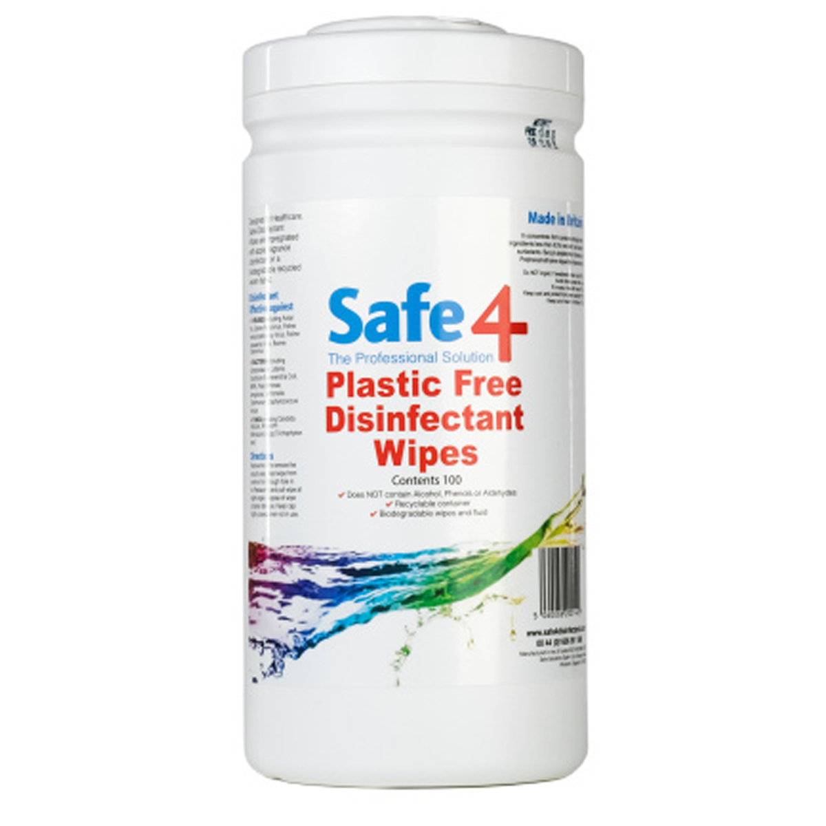 Safe4 Plastic-Free Disinfectant Wipes