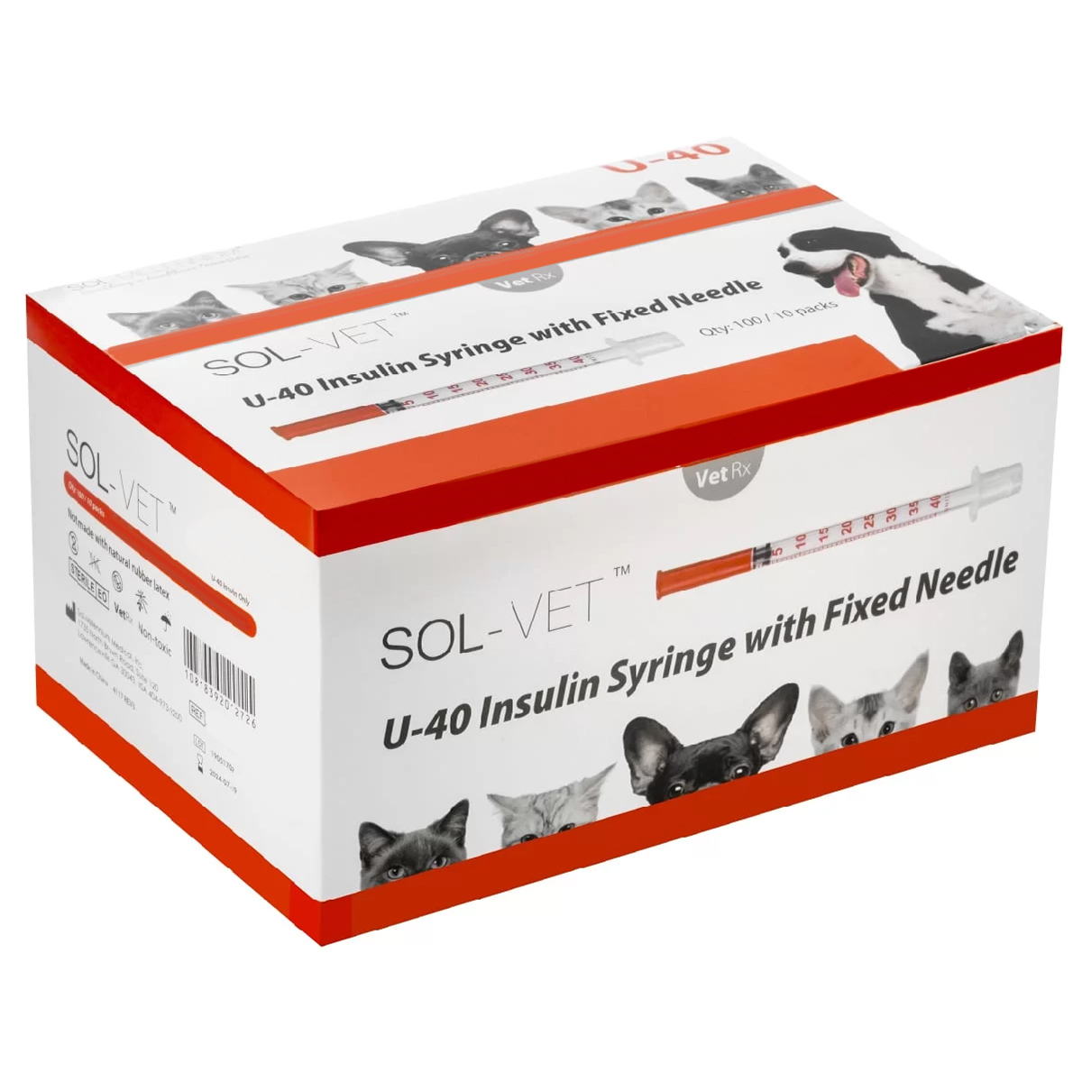 Sol-Vet U40 Insulin Syringe (100)