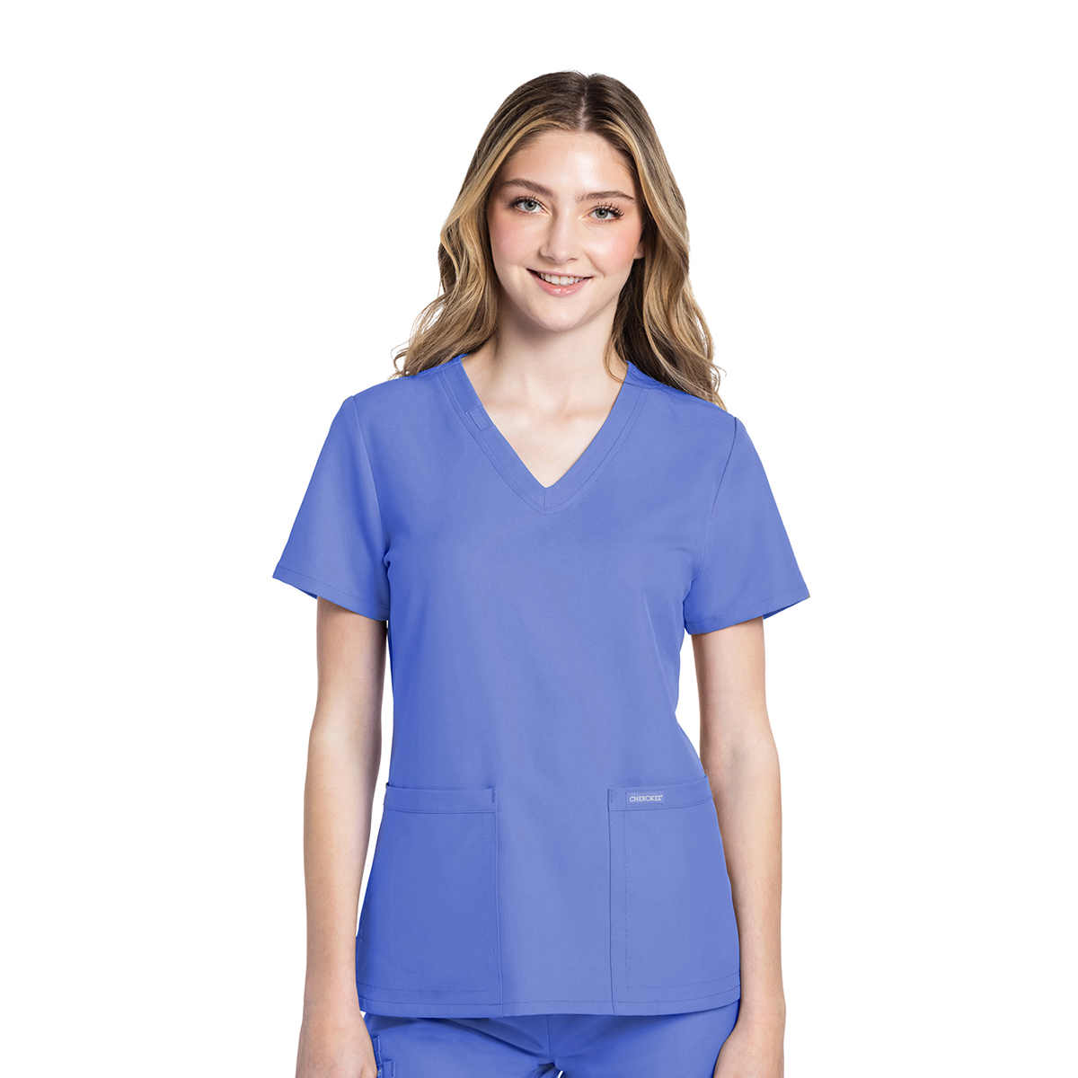 Cherokee Female 2 Pocket V-Neck Top