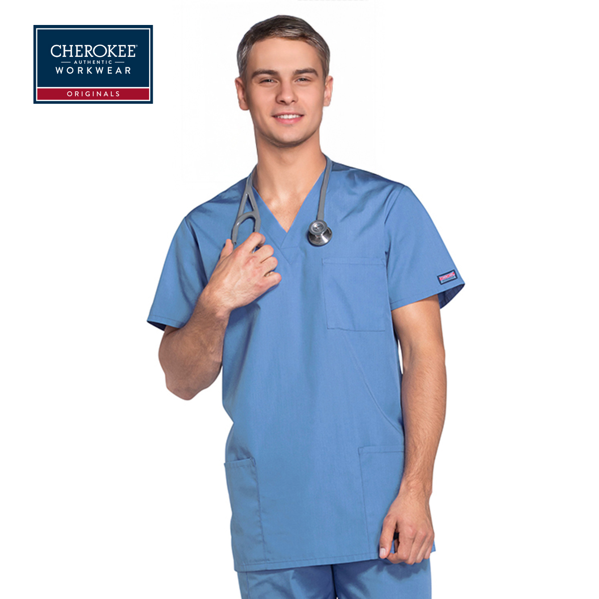 Cherokee V-Neck 3-Pocket Top (4876)