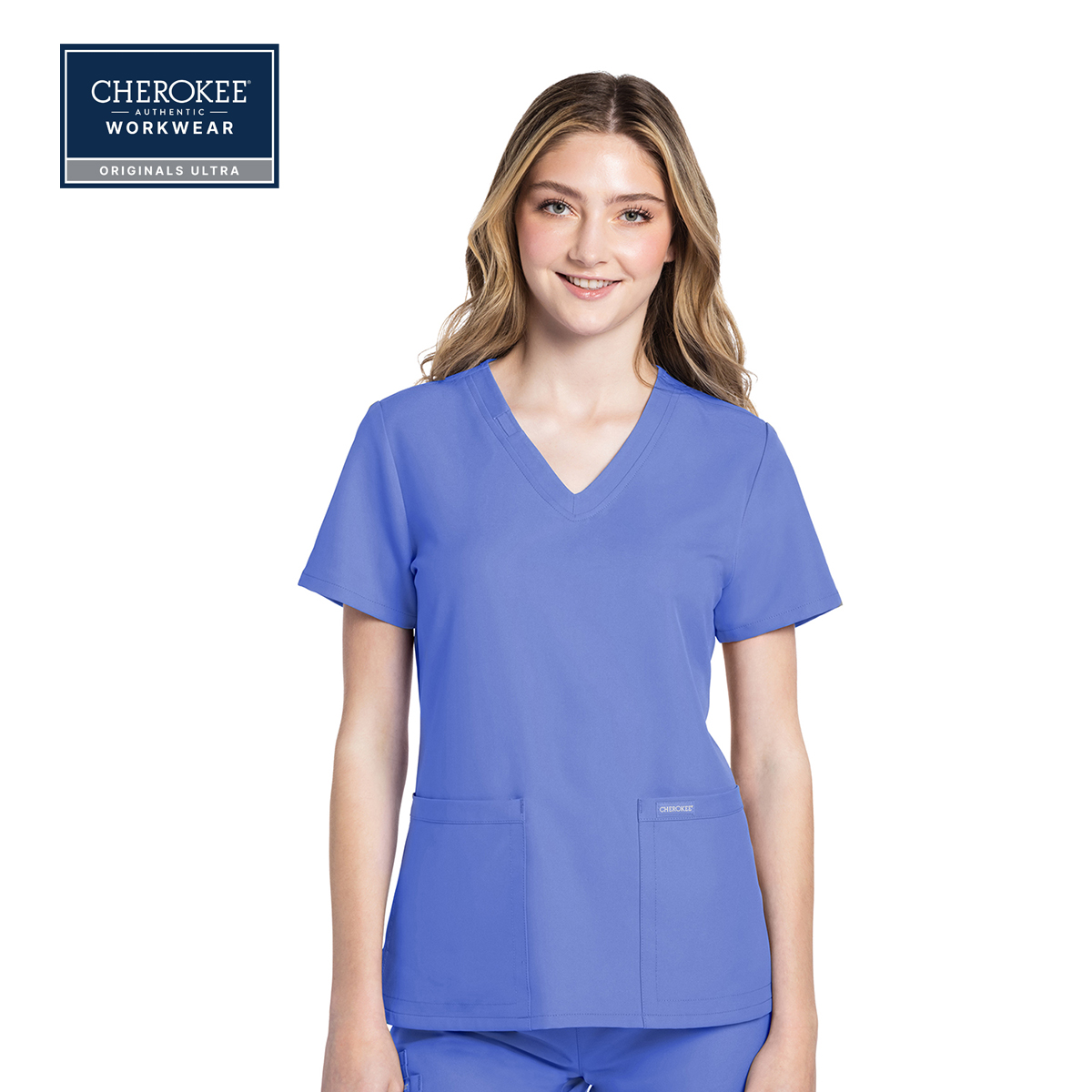Cherokee Female 2 Pocket V-Neck Top - Originals Ultra