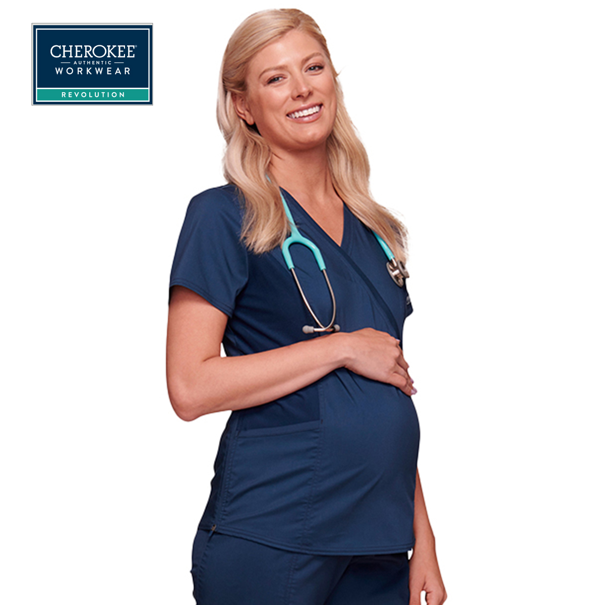 Cherokee Maternity Mock Wrap Top (WWE688)