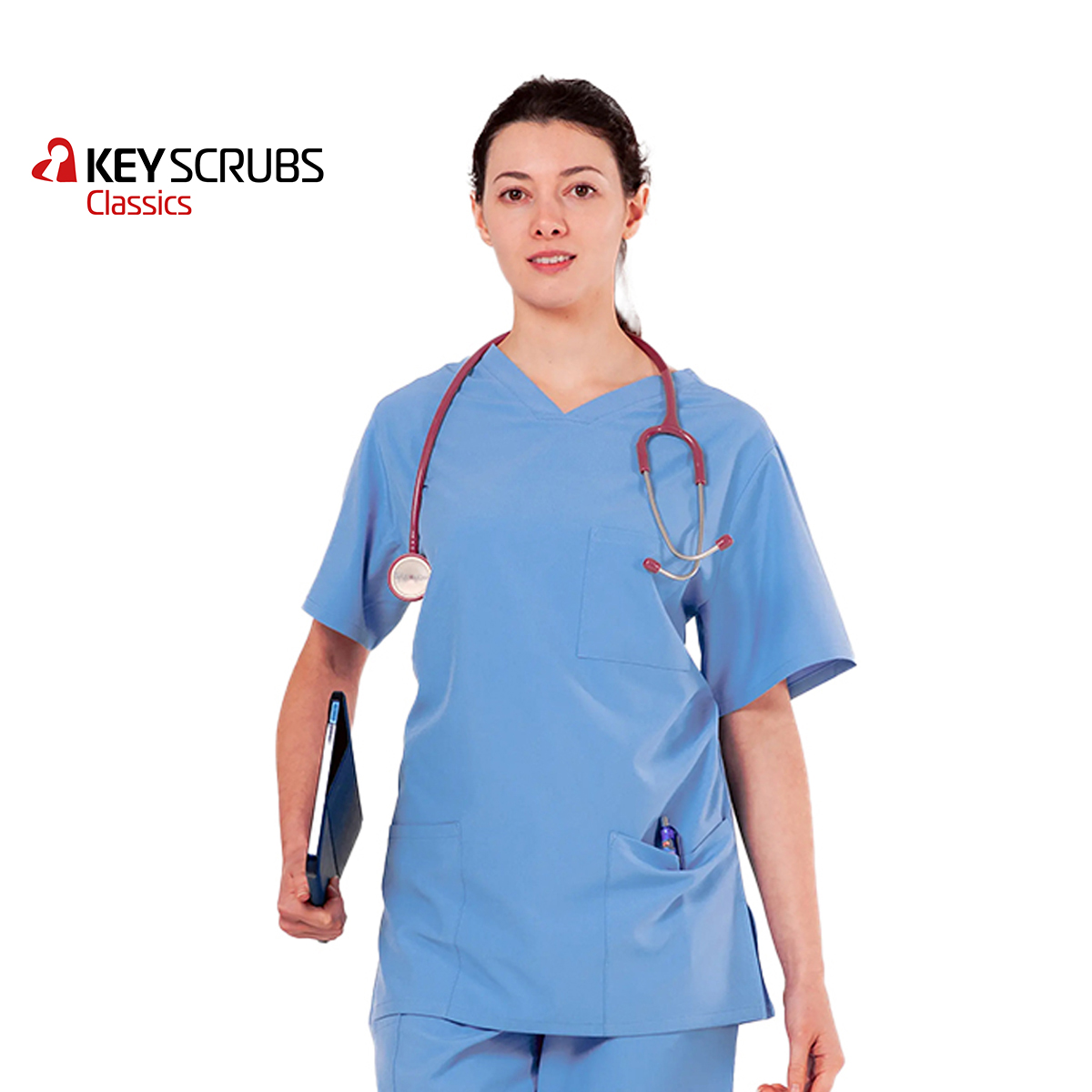 Eco-stretch Unisex Scrub Top (KEYTU100)