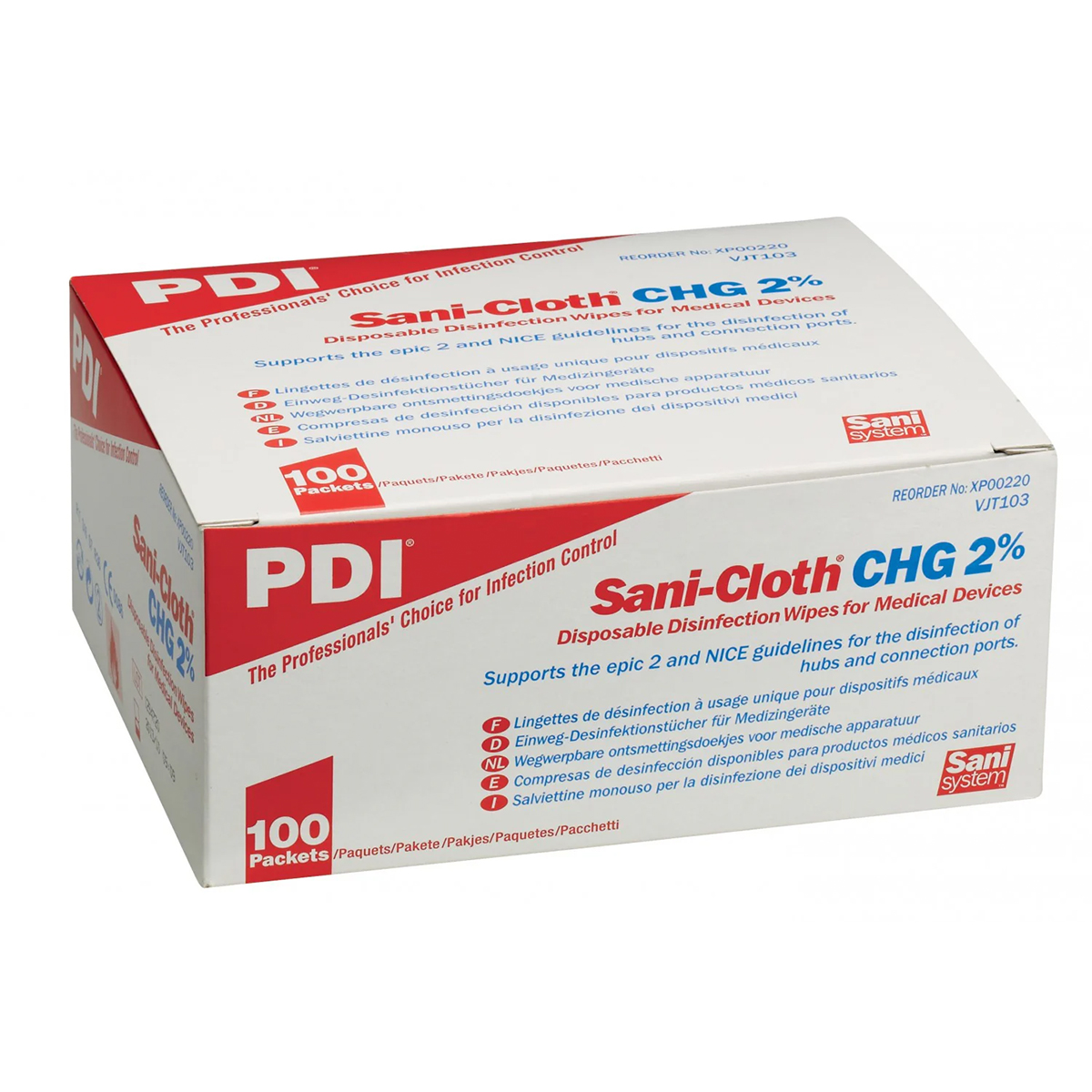 Sani-Cloth Chlorhexidine Wipes CHG 2% (Box of 100)