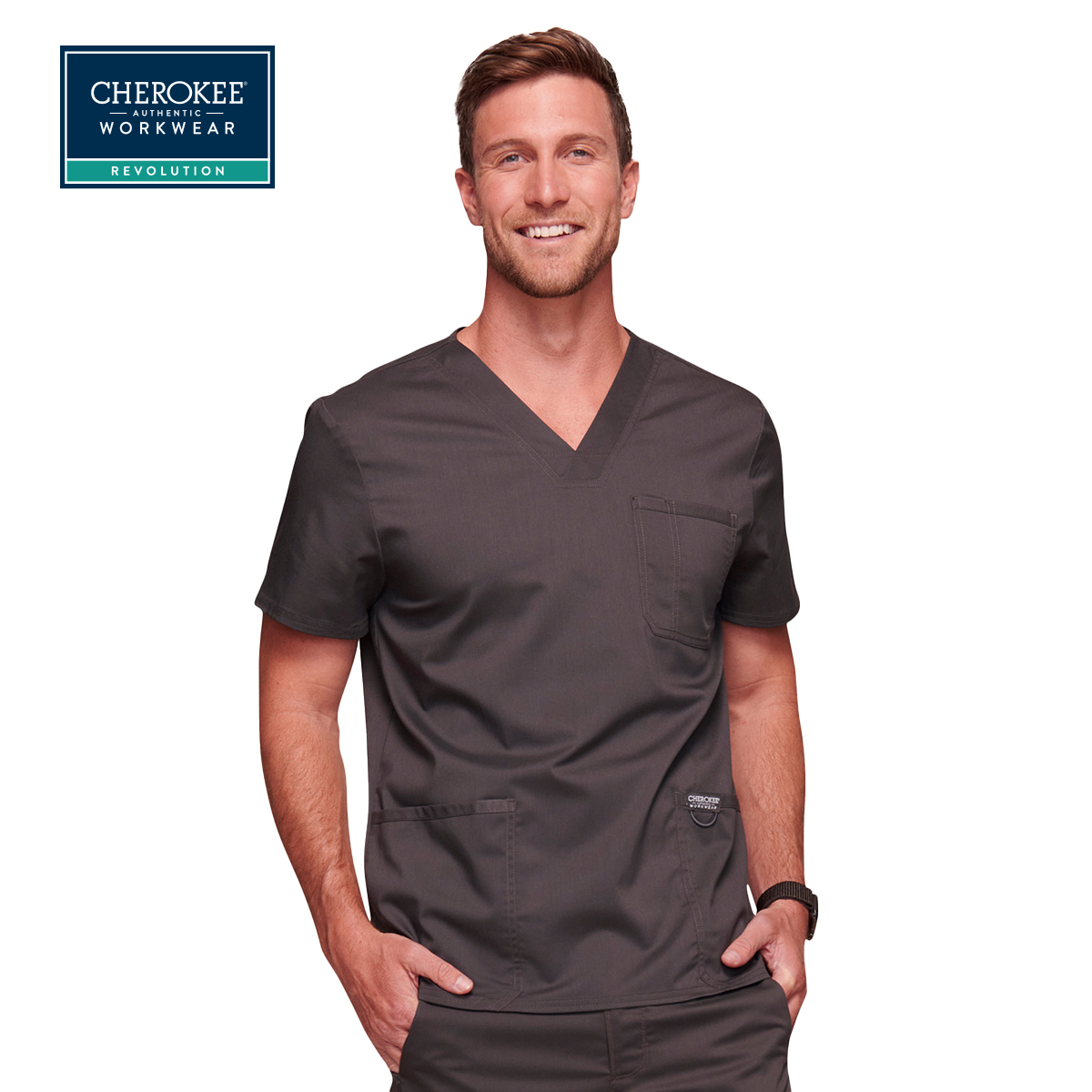 Cherokee Male V-Neck Scrub Top (WW670)