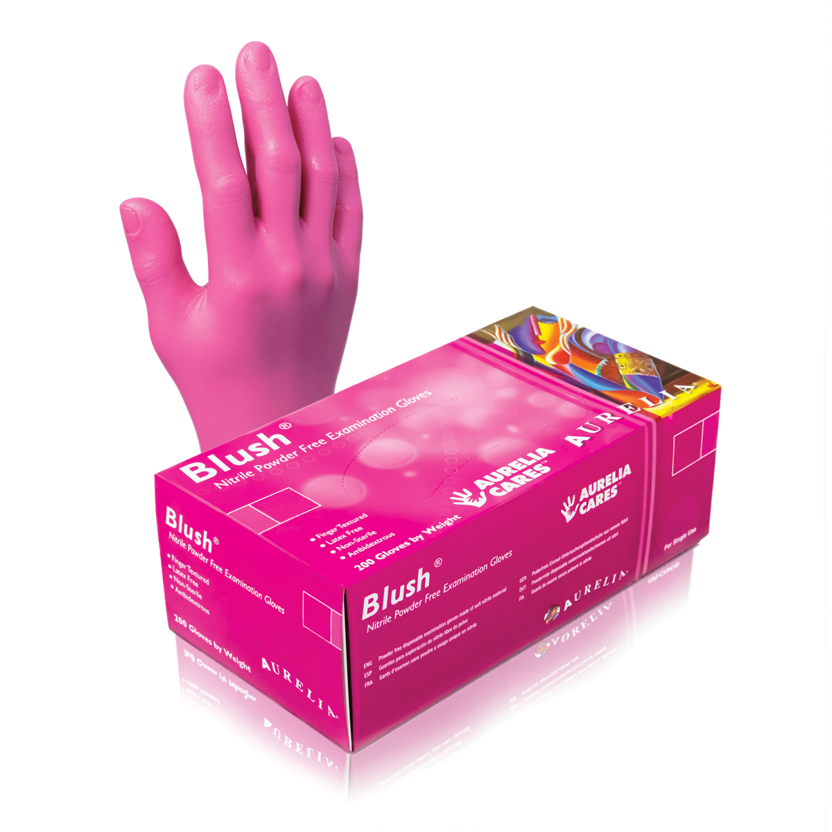 Blush Pink Nitrile Disposable Gloves